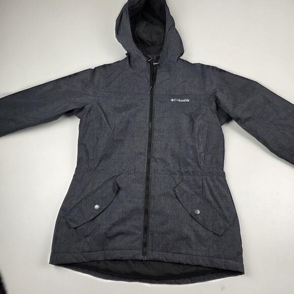 Columbia Jacket Womens Medium Gray Omni-Tech Hooded Insulated Parka Waterproof - Picture 3 of 14
